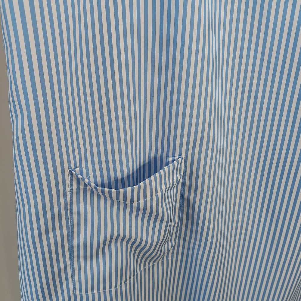 Blue White Striped Pinafore Jumper Dress Button Shoulder Summer Women Plus 4XL - Picture 12 of 16